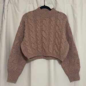 Altard state  Cable Knit Turtleneck Sweater - Tan
